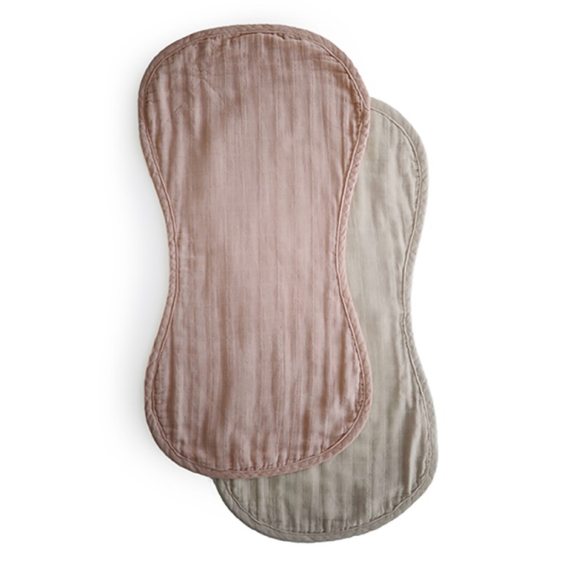 BURP CLOTH (2 PACK) SOLID BLUSH+FOG 56x27x0.4 CM