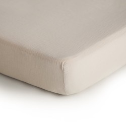 MUSLIN CRIB SHEET SOLID FOG...