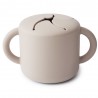 TAZZA PORTA MERENDA SILICONE SOLID IVORY 8.5x8.5x14.5 CM