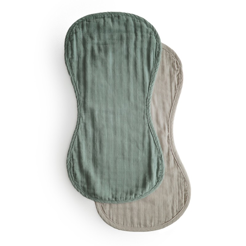 BURP CLOTH (2 PACK) SOLID ROMAN GREEN+FOG 56x27x0.4 CM