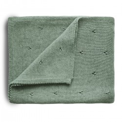 KNIT BLANKET POINTELLE SAGE...