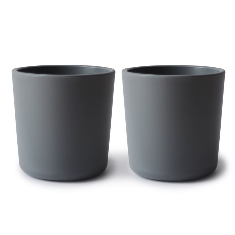 CUPS (SET OF TWO) SOLID SMOKE 7.5x7.5x7 CM