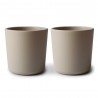 CUPS (SET OF TWO) SOLID VANILLA 7.5x7.5x7 CM