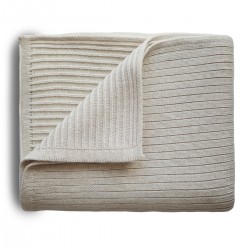 KNIT BLANKET RIBBED BEIGE...