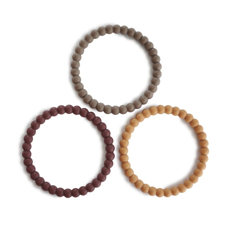 SILICONE BRACELETS (3 PACK) PEARL BERRY-MARIGOLD-KHAKI 7.5x7.5x0.5 CM