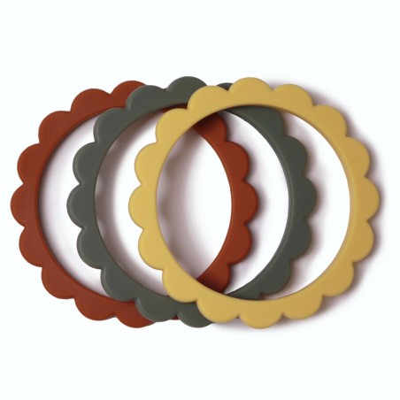 SILICONE BRACELETS (3 PACK) FLOWER SUNSHNE-DRD THYM-CLA 7.5x7.5x0.5 CM