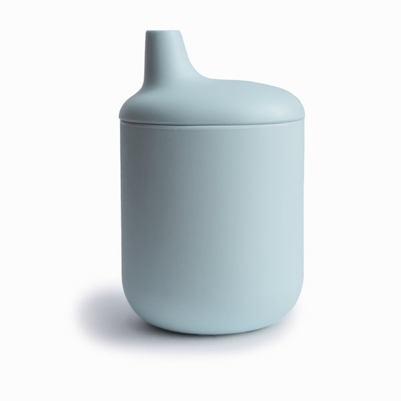 SILICONE SIPPY CUP SOLID POWDER BLUE 11.4x7.15x7.15 CM