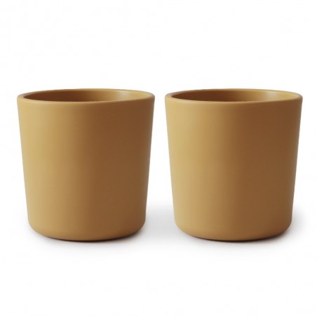 PACK DOS VASOS SOLID MUSTARD 7.5x7.5x7 CM