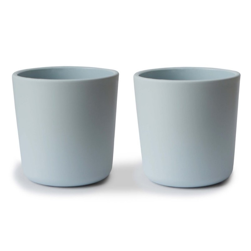 CUPS (SET OF TWO) SOLID POWDER BLUE 7.5x7.5x7 CM