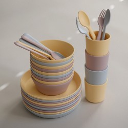 PACK TENEDOR Y CUCHARA SOLID CARAMEL 15.5x2.5 CM