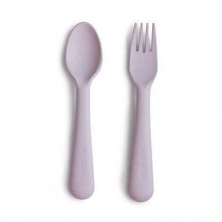 PACK TENEDOR Y CUCHARA SOLID SOFT LILAC 15.5x2.5 CM