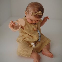 PACIFIER CLIP HALO PALE TAUPE 21.5x1.5 CM