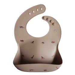 SILICONE BIB PRINT BROWN...