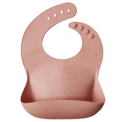 SILICONE BIB PRINT PEACH...