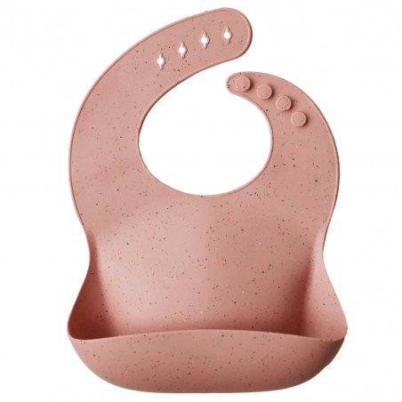 SILICONE BIB PRINT PEACH TERRAZO 26.5x3.5 CM