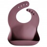 SILICONE BIB SOLID DUSTY ROSE 26.5x3.5 CM