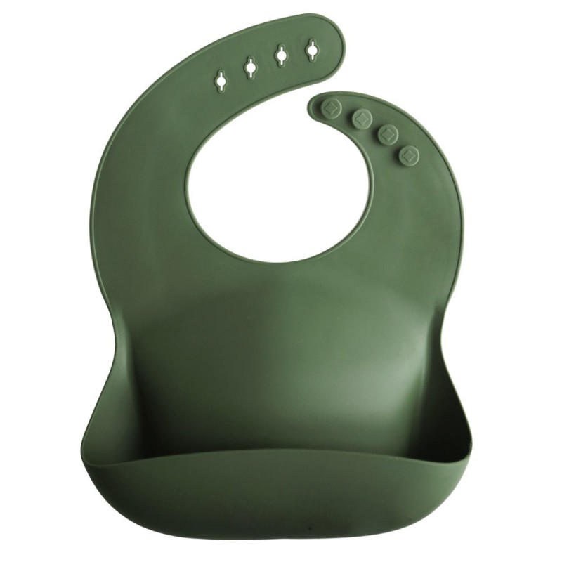 SILICONE BIB SOLID FOREST GREEN 26.5x3.5 CM