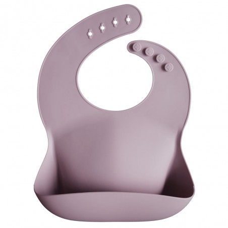 SILICONE BIB SOLID PALE MAUVE 26.5x3.5 CM