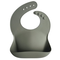 SILICONE BIB SOLID SILVER...