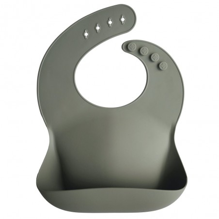 SILICONE BIB SOLID SILVER SAGE 26.5x3.5 CM