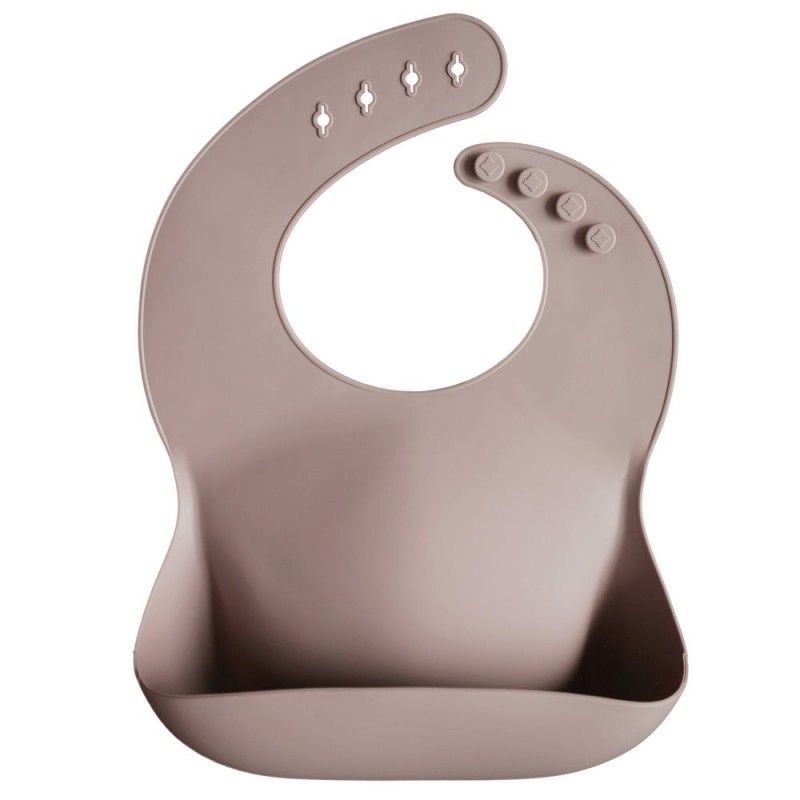 SILICONE BIB SOLID WARM TAUPE 26.5x3.5 CM