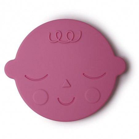 SILICON TEETHER FACE BUBBLEGUM 8x8x0.7 CM