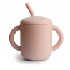 SILICONE TRAINING CUP+STRAW SOLID BLUSH 9.5x7.15x12 CM