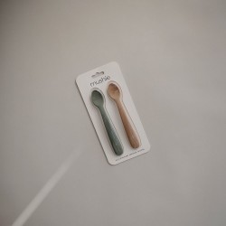 SILICONE SPOON (2 PACK) SOLID IVORY 16x2.5x1 CM