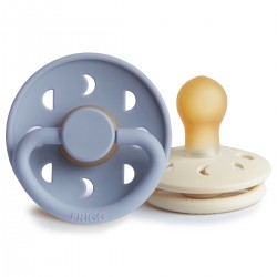 LATEX PACIFIER BLOCK 2 PACK MOON PHASE POWDER BLUE/CREAM 0+