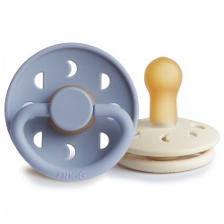 LATEX PACIFIER BLOCK 2 PACK MOON PHASE POWDER BLUE/CREAM 6+