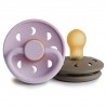 LATEX PACIFIER BLOCK 2 PACK MOON PHASE S.LILAC/PORTOBELLO 0+