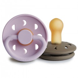 LATEX PACIFIER BLOCK 2 PACK MOON PHASE S.LILAC/PORTOBELLO 6+