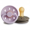 LATEX PACIFIER BLOCK 2 PACK MOON PHASE S.LILAC/PORTOBELLO 6+