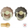 LATEX PACIFIER NIGHT 2 PACK DAISY CROISSANT/PORTOBELLO 6+