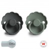 SILICONE PACIFIER BLOCK 2 PACK DAISY GRAPHITE/LILY PAD 0+