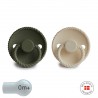 SILICONE PACIFIER BLOCK 2 PACK ROPE CREAM/OLIVE 0+