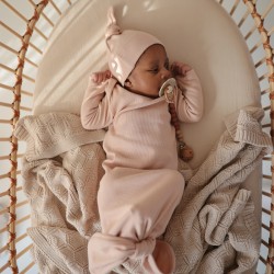 BONNET BÉBÉ CÔTELÉ BLUSH 0-3m