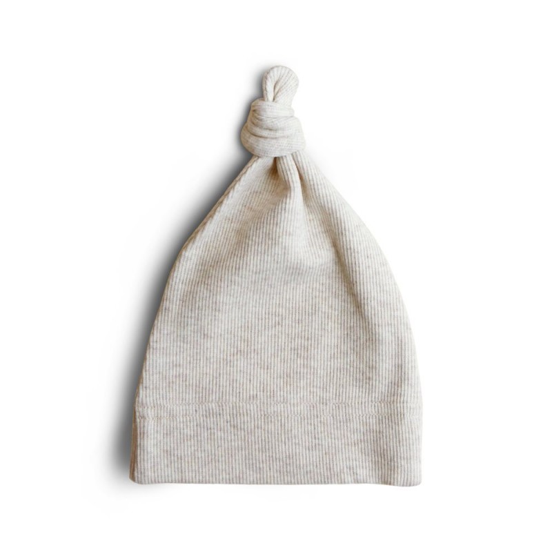 BONNET BÉBÉ CÔTELÉ BEIGE MELANGE 0-3m