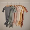 RIBBED KNOTTED BABY GOWN L/S GRAY MELANGE 0-3m