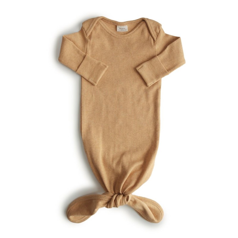 BODY MANCHE LONGUE NOUÉ MUSTARD MELANGE 0-3m