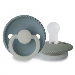 SILICONE PACIFIER NIGHT 2 PACK ROPE ST.BLUE/SAGE 0+