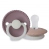 SILICONE PACIFIER NIGHT 2 PACK ROPE TW.MAUVE/BLUSH 0+