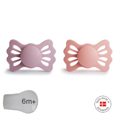 SYMM. SILICONE PACIFIER 2 PACK LUCKY PRIMROSE/PRETTY P. 6+