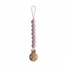 PACIFIER CLIP HALO MAUVE 21.5x1.5 CM