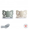 ANAT. SILICONE PACIFIER 2 PACK BUTTERFLY SAGE/CREAM 0+