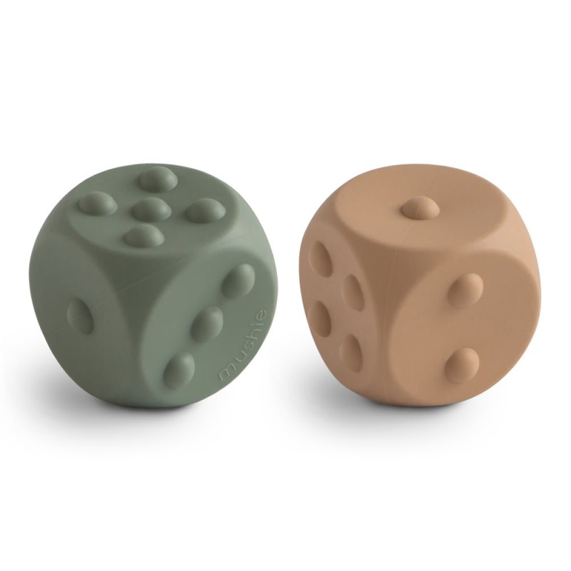 DICE - PRESS TOY (SET OF 2) SOLID NATURAL+DRIED THYME 7x7x7 CM