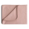 COPERTA IN COTONE RIBBED PLAIN BLUSH 89x89 CM