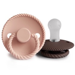 PACK 2 CHUPETES BLOCK SILICONA ROPE BLUSH/COCOA 0+