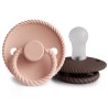 SILICONE PACIFIER BLOCK 2 PACK ROPE BLUSH/COCOA 0+