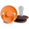 SILICONE PACIFIER BLOCK 2 PACK ROPE MAPLE/COCOA 6+
